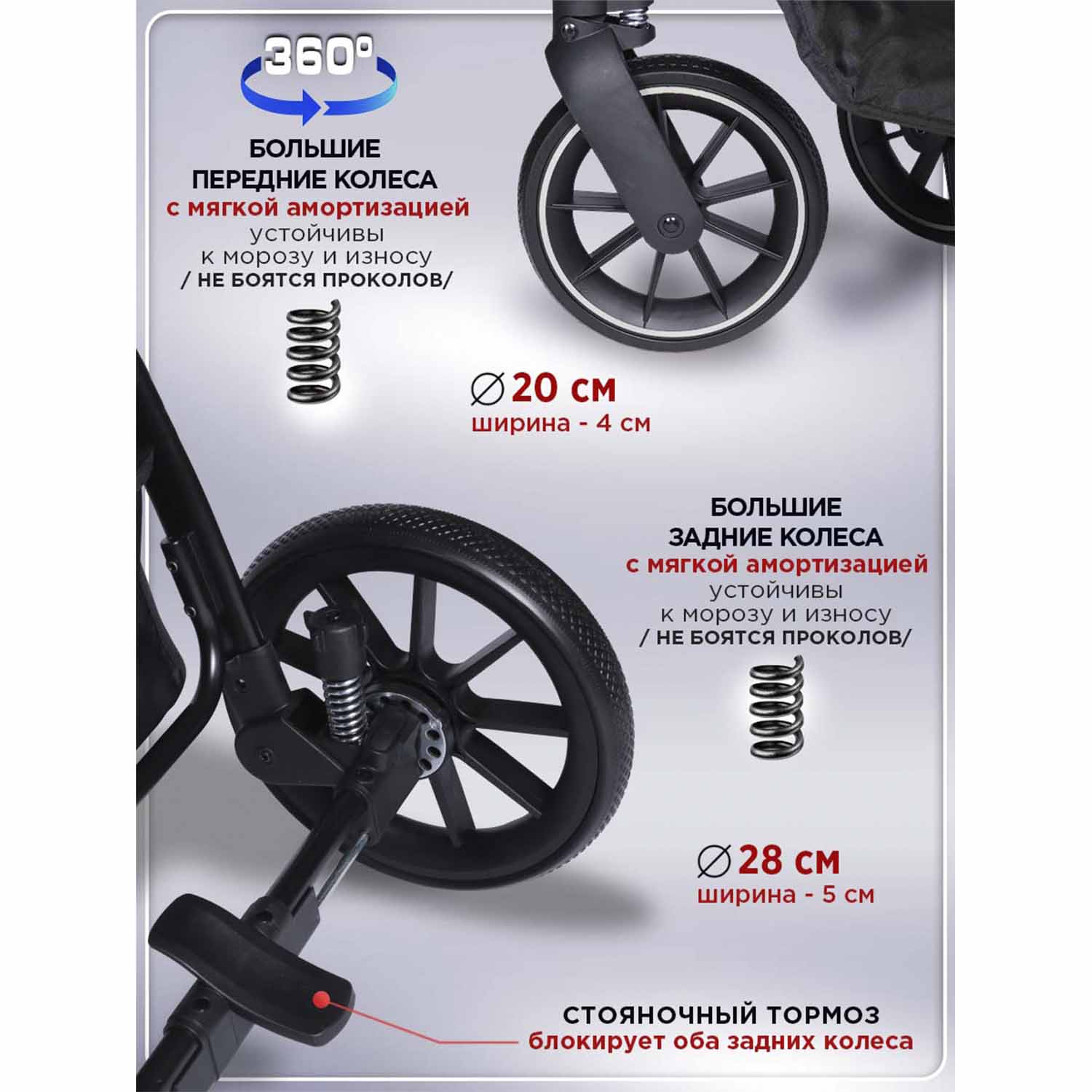 Коляска прогулочная BabyCare Venga Тёмно-серый серый - фото 16