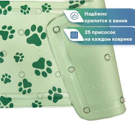 Коврик для ванны VILINA c присосками для животных 43х90 см. фисташковый