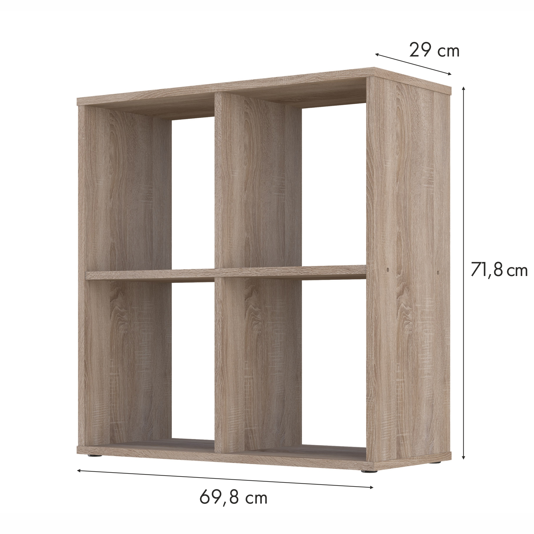 Стеллаж для игрушек и книг Polini Home Smart 4 секции дуб - фото 3