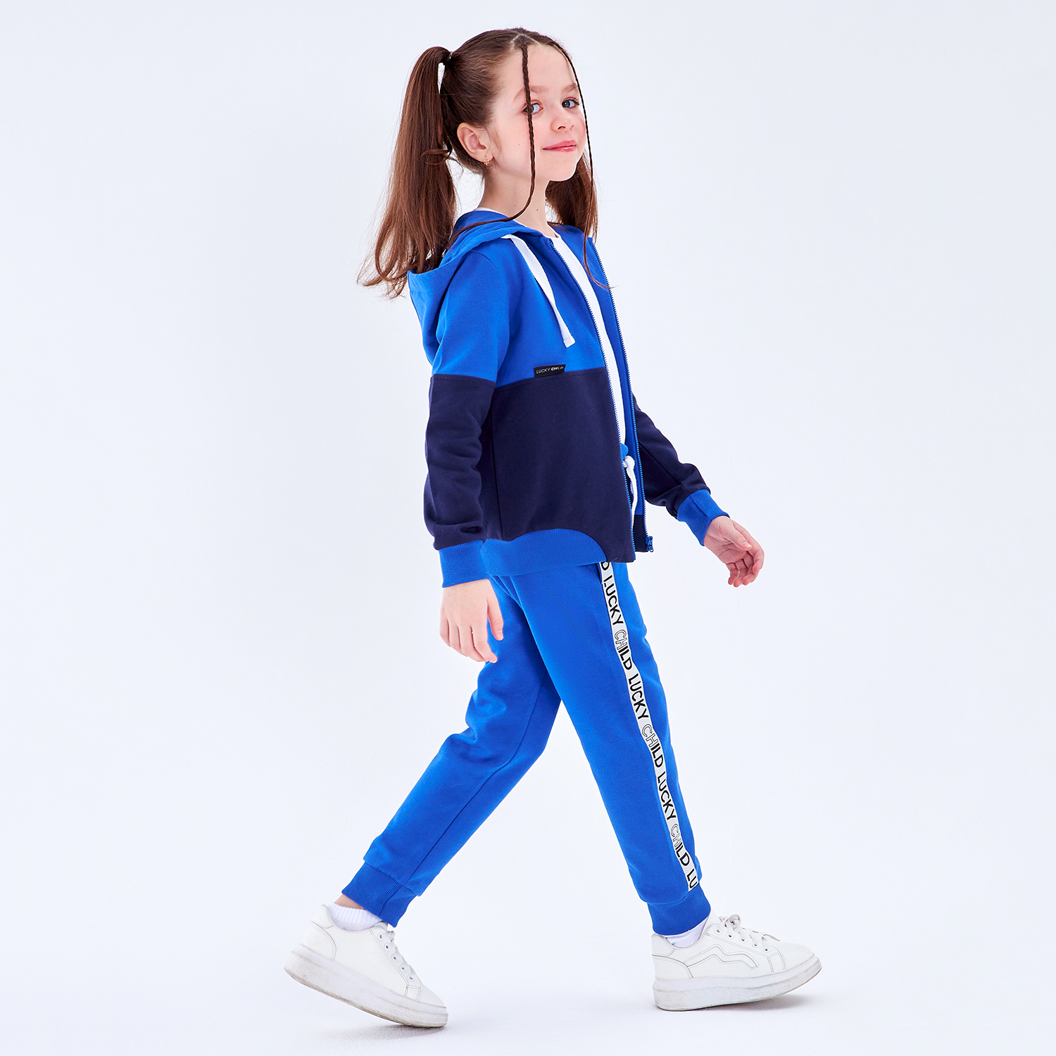 Костюм спортивный Lucky Child 58-43ф/голубой/2-12 - фото 10