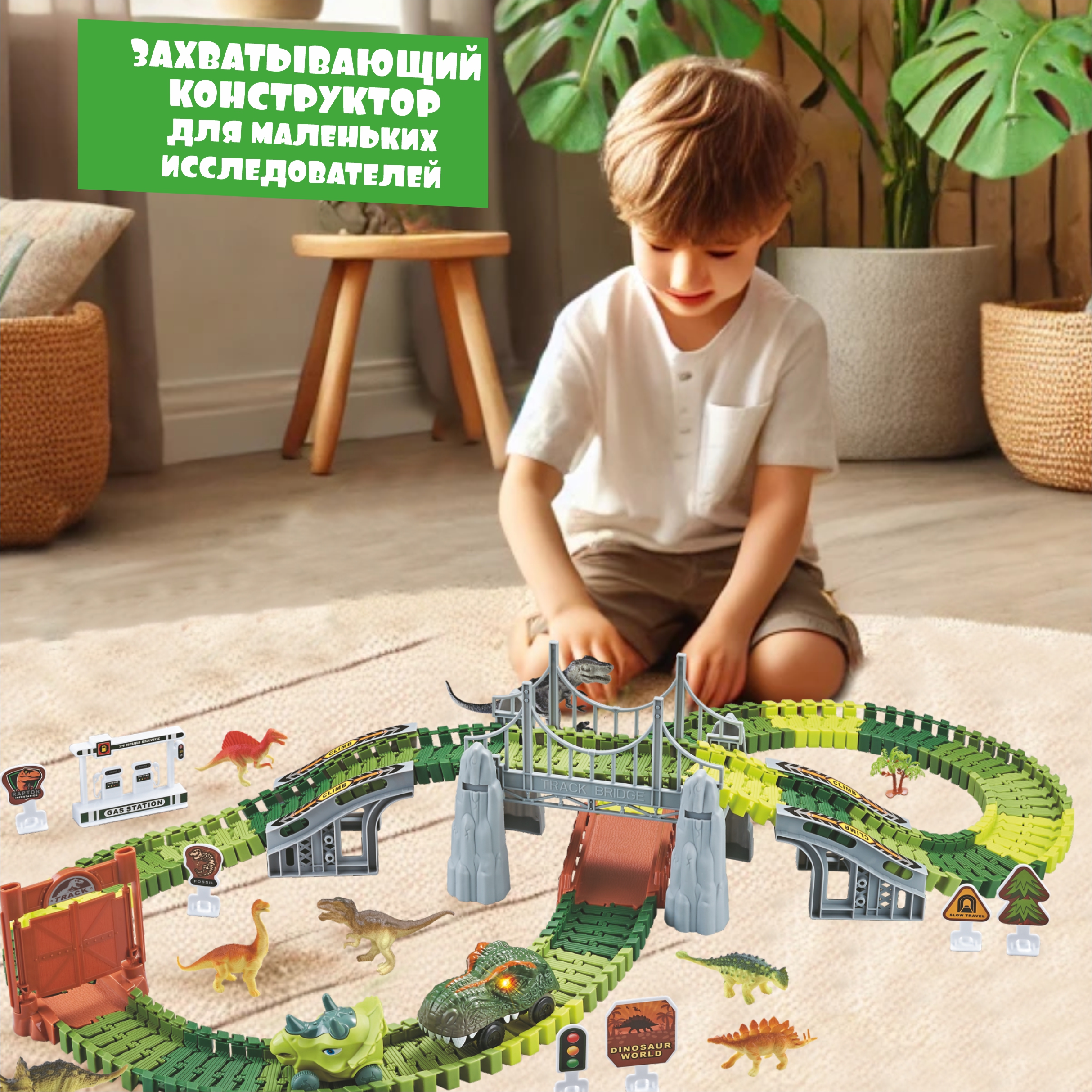 Конструктор Zeimas Дино трек 169 дет. в ассортименте - фото 7