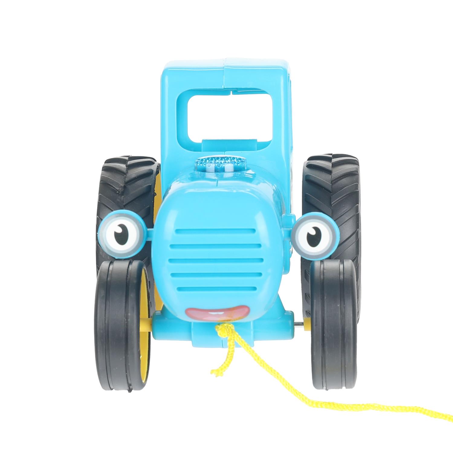 Каталка УМка Синий трактор на веревочке голубой - фото 3