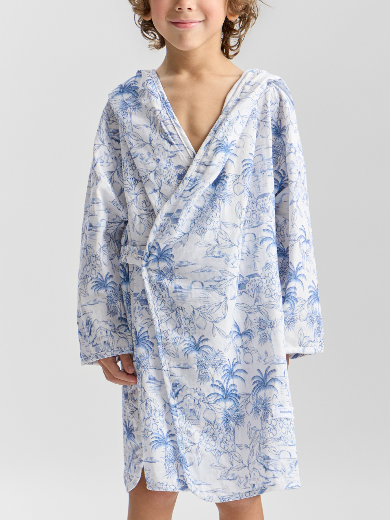 Халат Happy Baby 88129-1_milky-blue (print) - фото 1