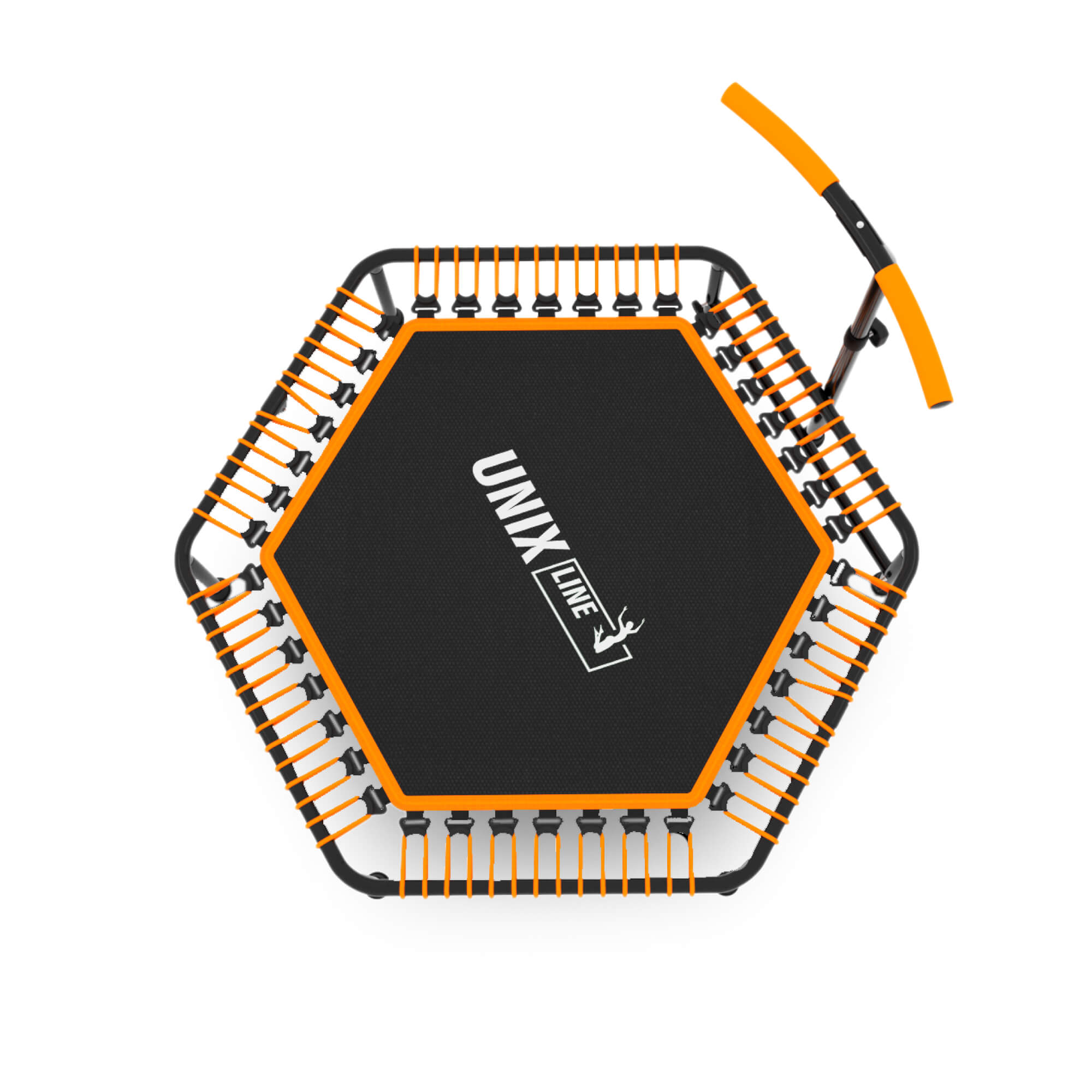 Батут спортивный с ручкой UNIX line Fitness Orange диаметр 125 см до 130 кг фитнес батут для джампинга - фото 20