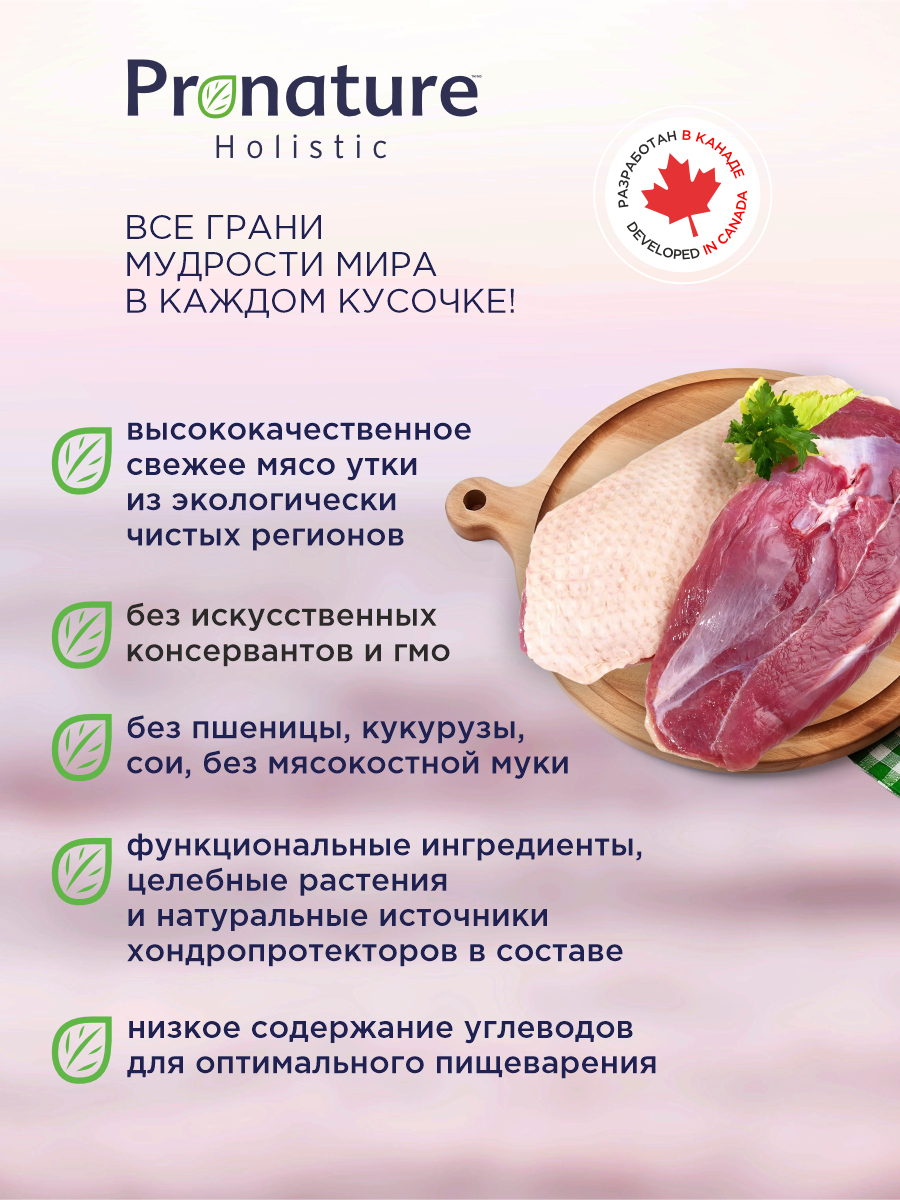 Корм для кошек сухой Pronature Holistic Pan-Asia Grain Free беззерновой на утке с апельсином 340г - фото 2