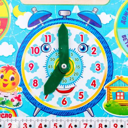 Игрушка WOODLANDTOYS бизиборд Часы-календарь