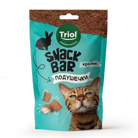 Лакомство для кошек Triol Snack Bar 30г мини-подушечки с начинкой из кролика