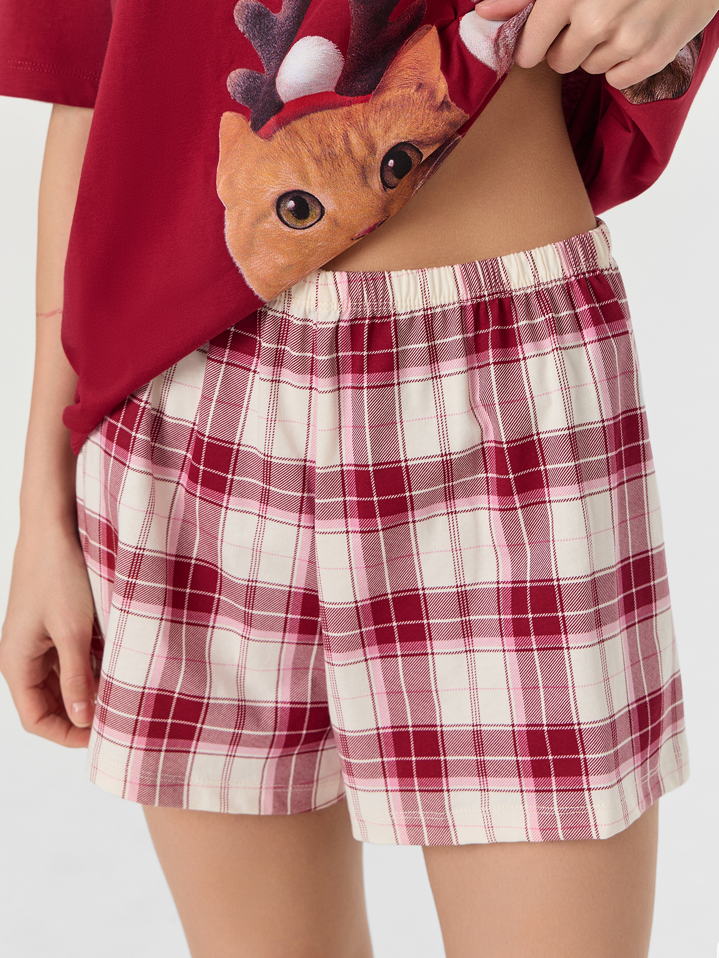 Пижама Mark Formelle (Марк Формэль) 592591/бордо +молочно -бордовая клетка - фото 5