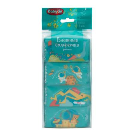 Влажные салфетки BabyGo антибактериальные 8 упак. 8 шт.