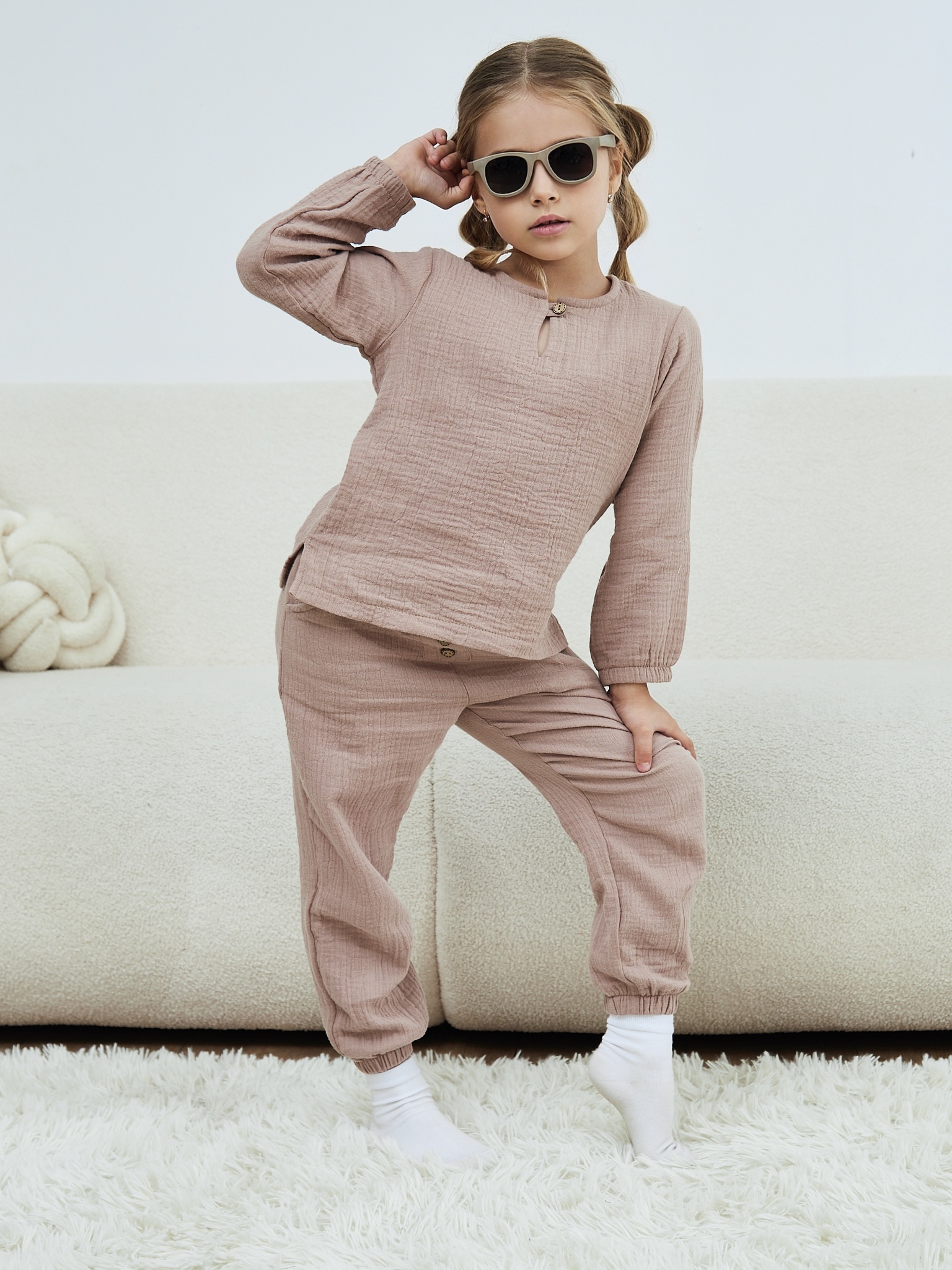 Лонгслив и брюки MOUN Костюм_муслин_бежевый - фото 14