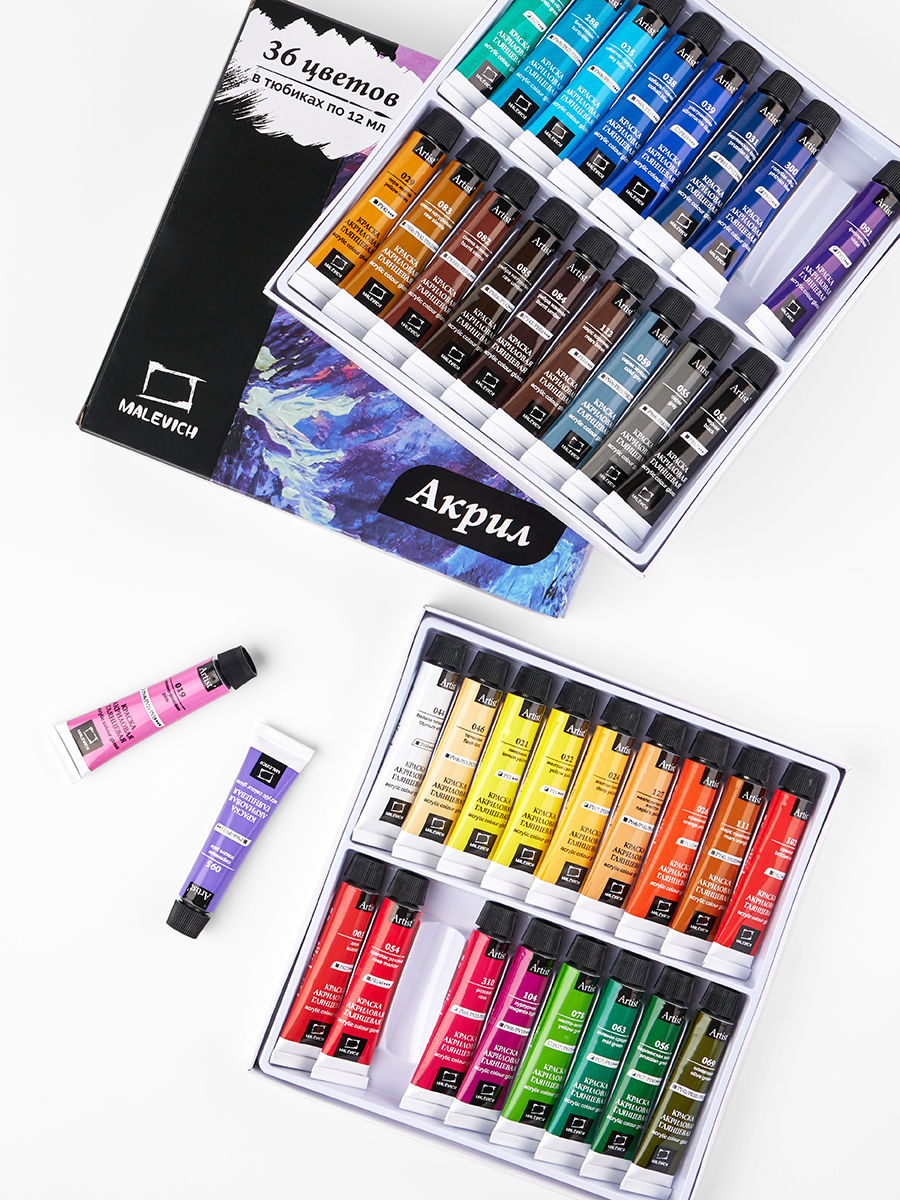 Краски акриловые Малевичъ 6 цв. - фото 18