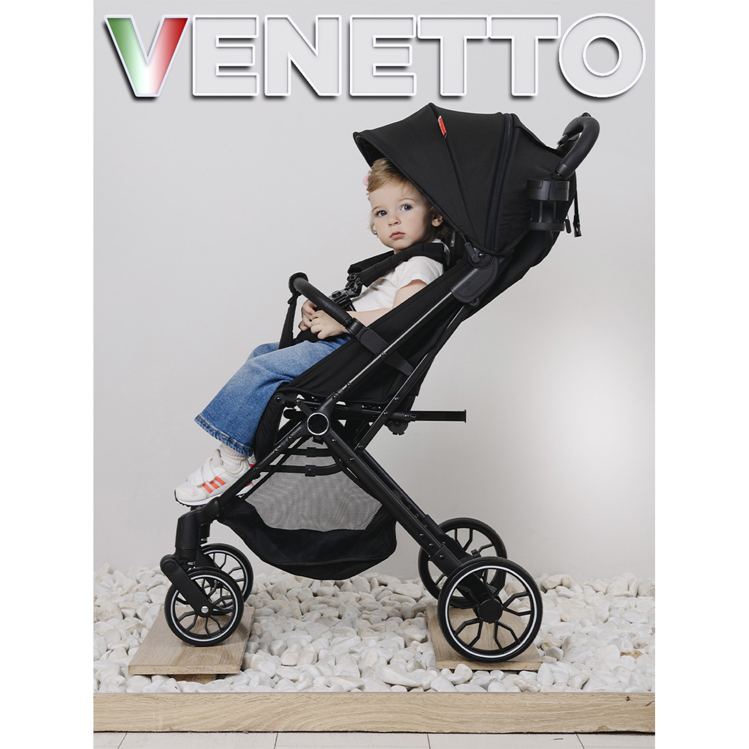 Коляска прогулочная BabyCare Venetto Черный черный - фото 18