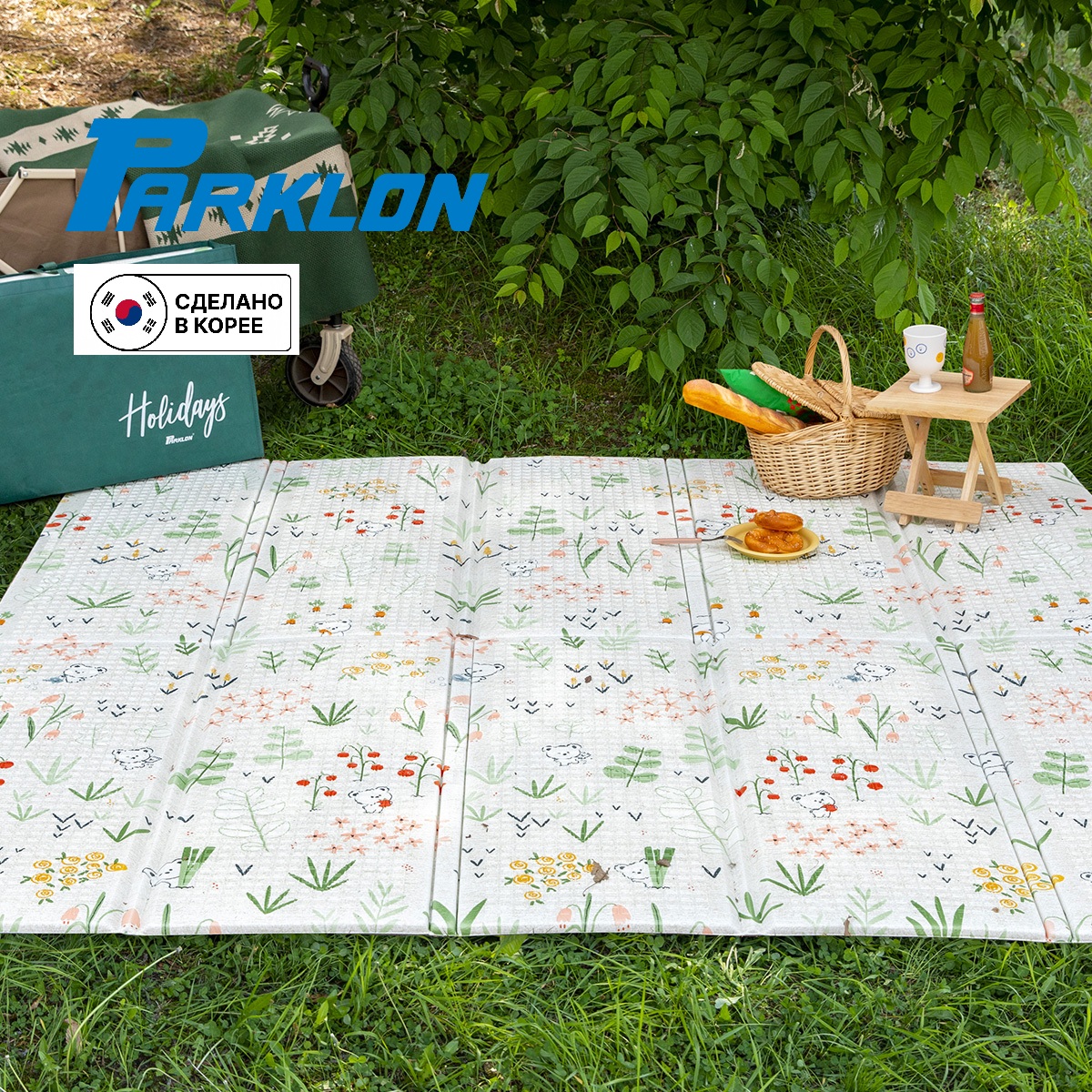 Складной детский коврик Parklon Portable Мишка-садовник - фото 14