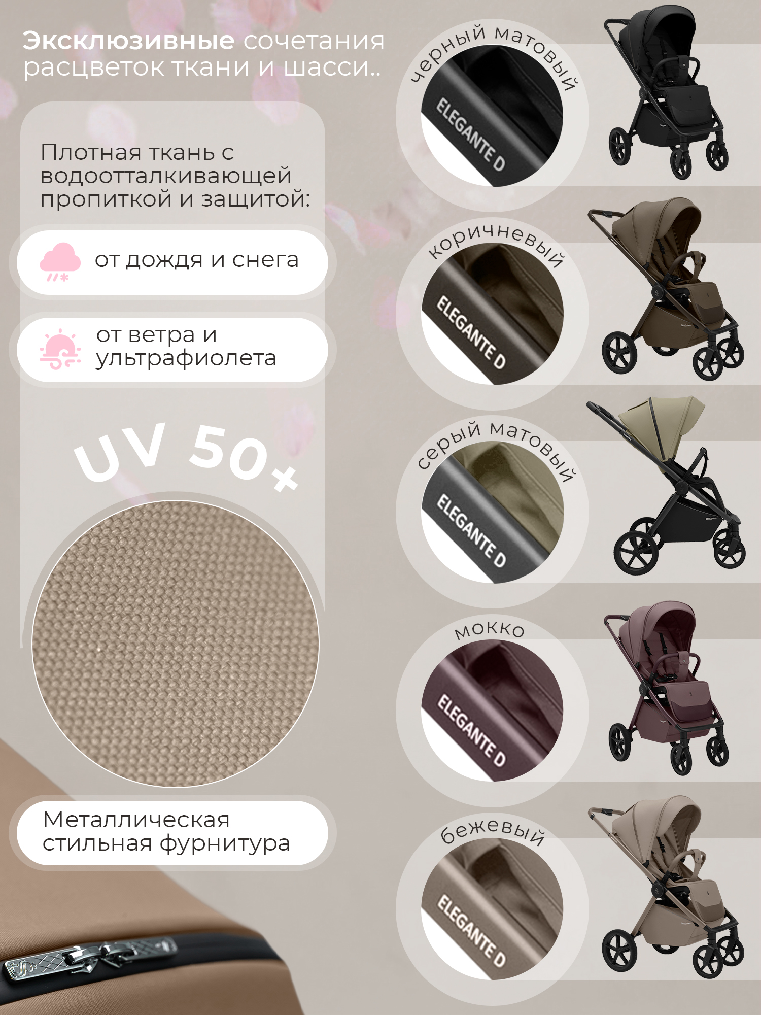 Коляска прогулочная Sweet Baby Elegante D Beige бежевый - фото 7