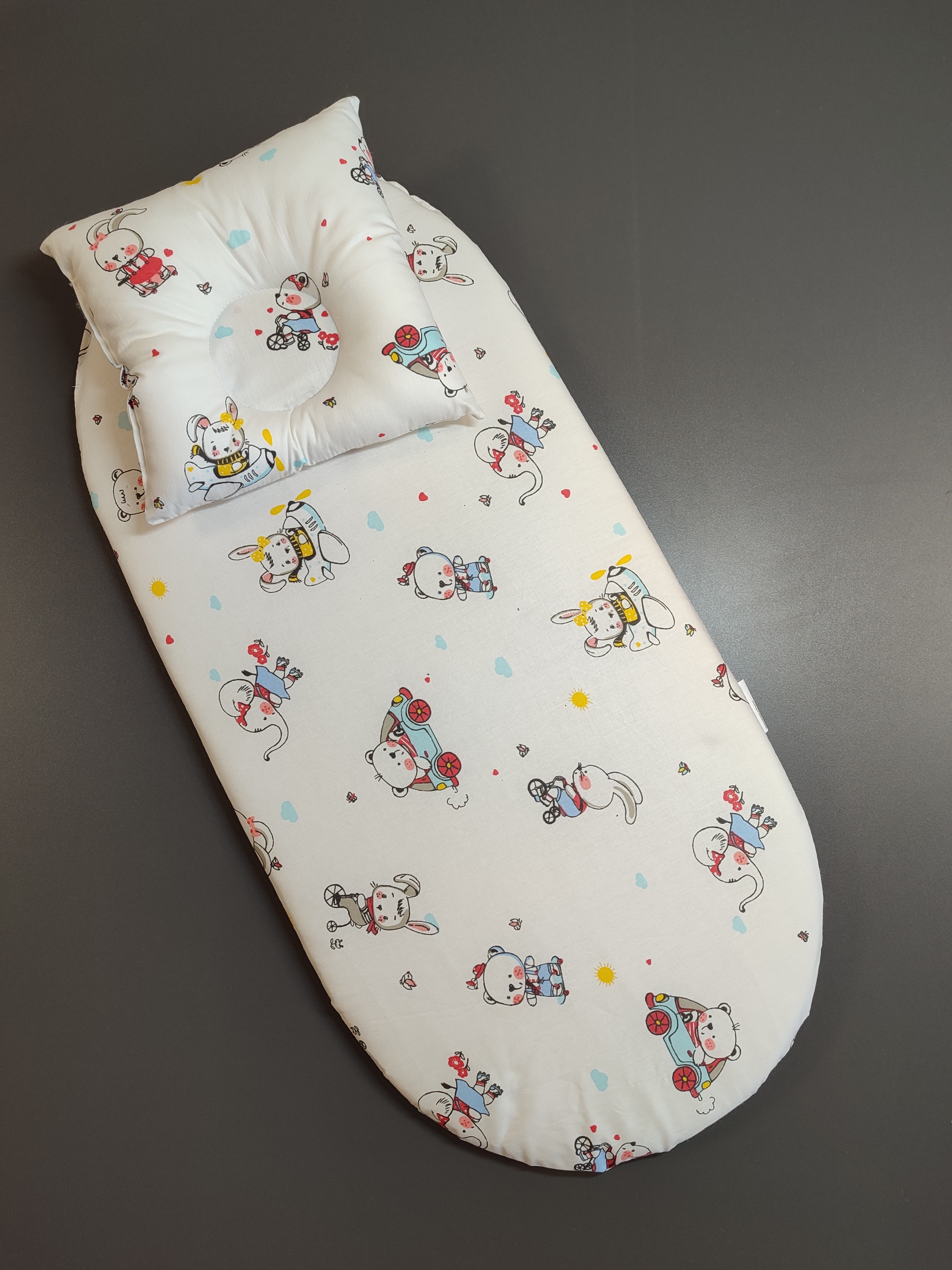 Матрас овальный ЗАСЫПАЙКА матрас 35х75 1-2025 Веселый транспорт - фото 3