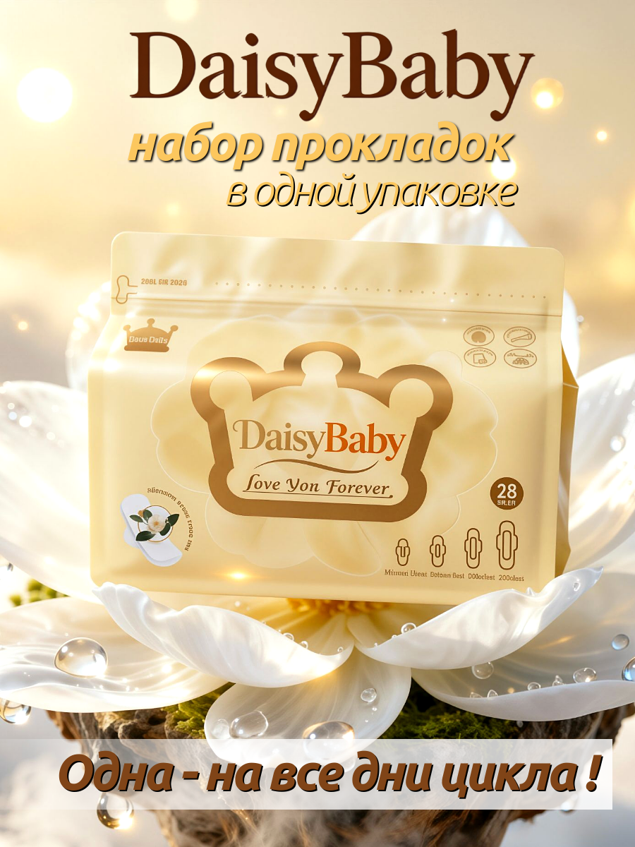 Прокладки гигиенические DaisyBaby ежедневные 28шт - фото 1