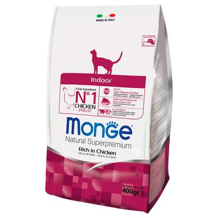 Корм сухой для кошек MONGE 400г курица домашних