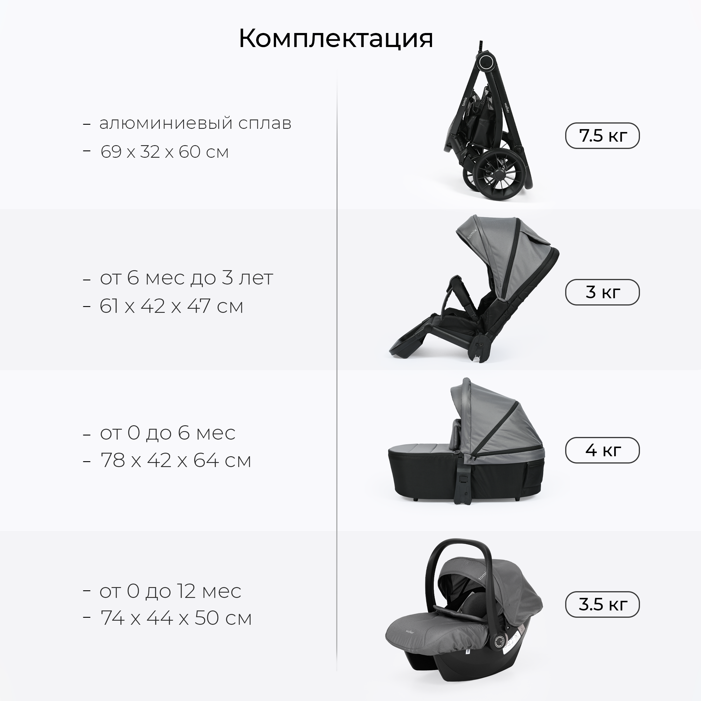 Коляска 3в1 Tomix Walker - фото 20