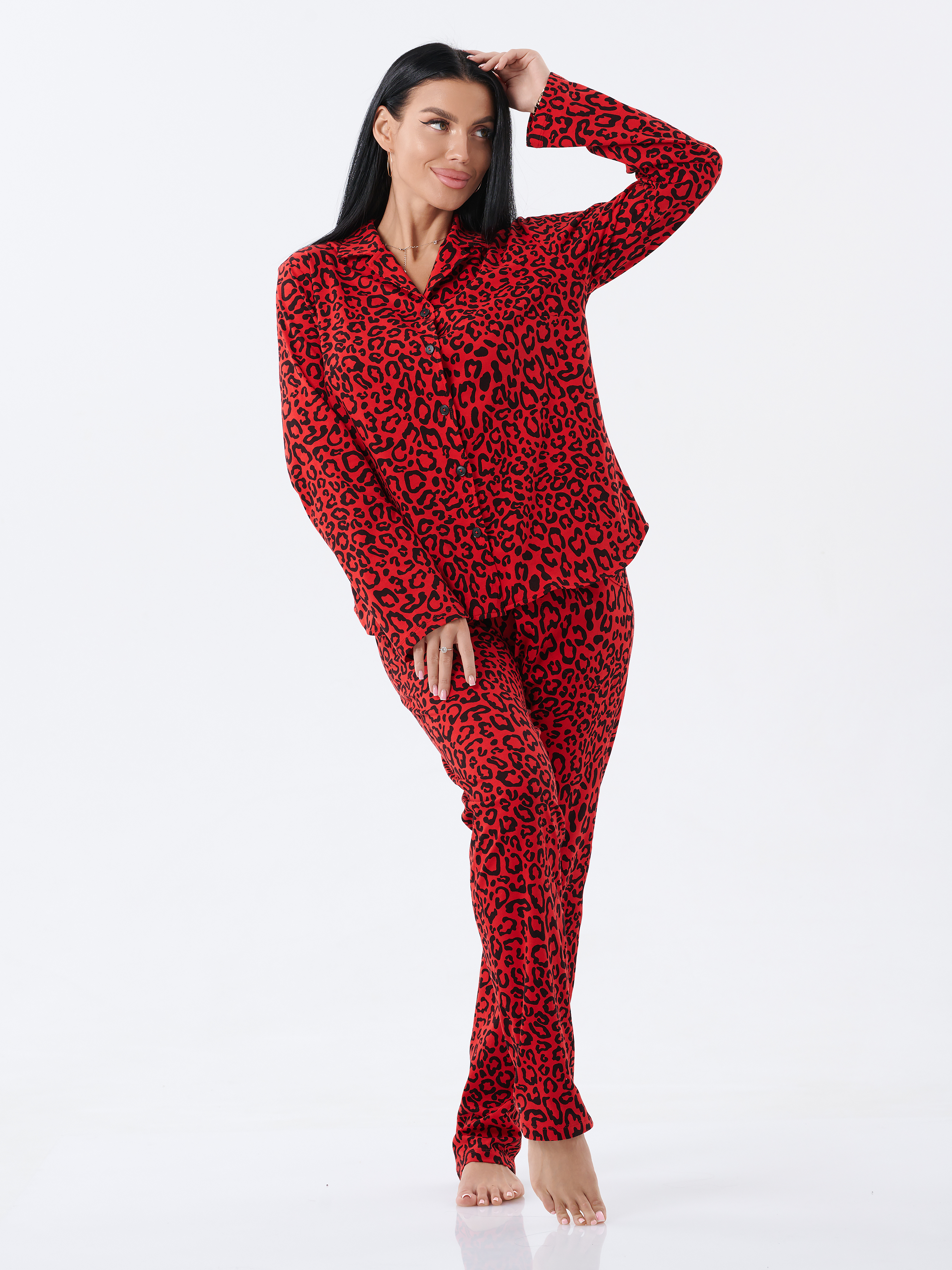 Пижама КрутышОк ТЖ-029 красный, леопард - фото 13