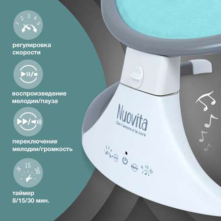Шезлонг с функцией качения Nuovita Mistero Бирюзовый