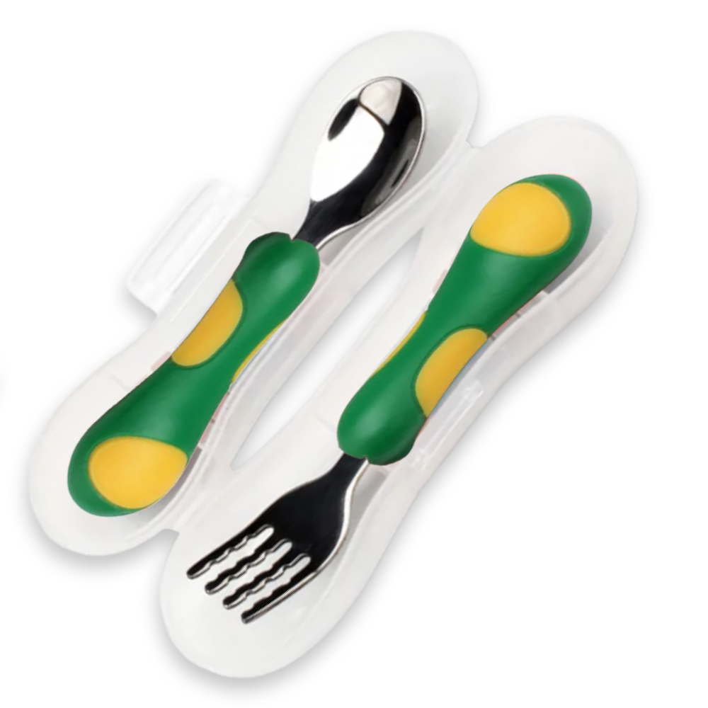 Ложка и вилка Honest Shop набор желто-зеленый - фото 2