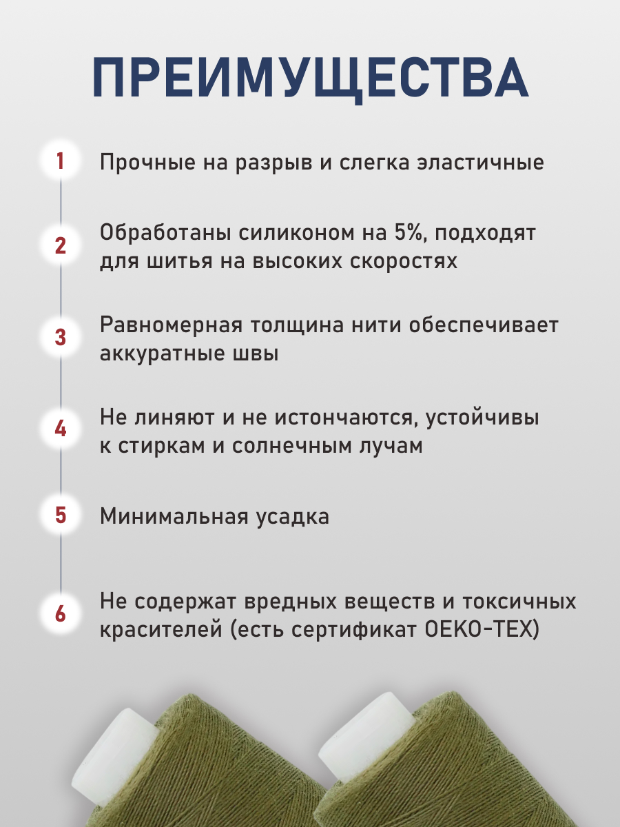 Нитки для шитья 40/2 Bestex 10шт цв 145 - фото 3
