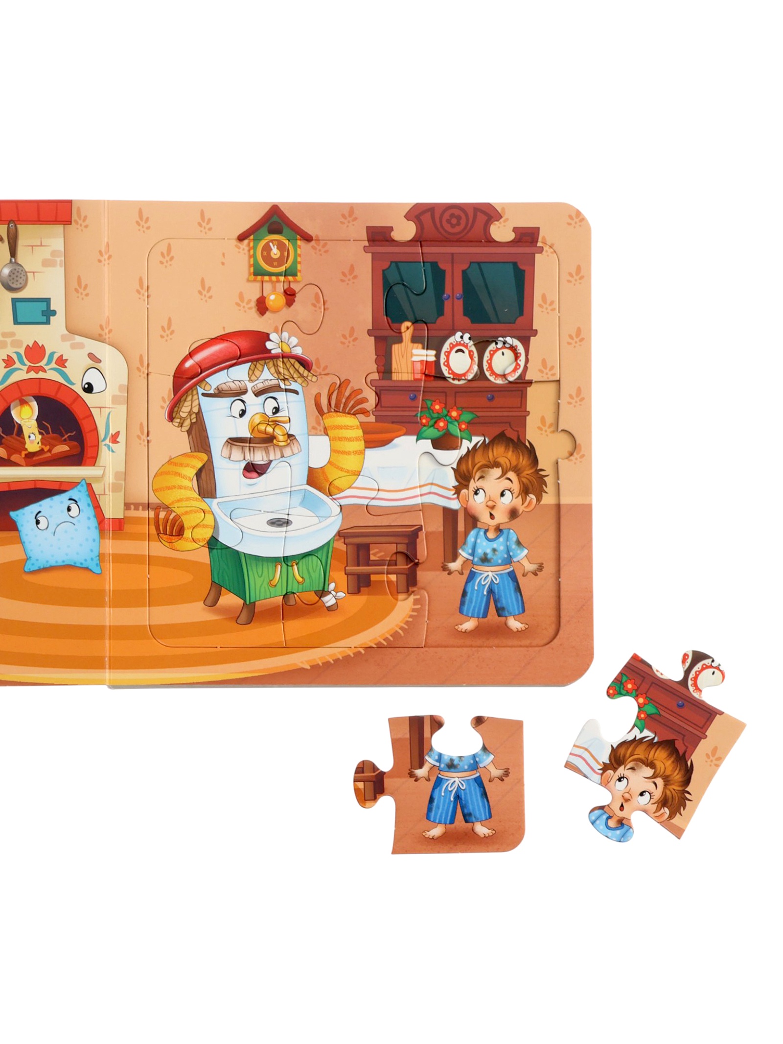 Книга картонная Буква-ленд Сказки в пазлах 5 пазлов 12 стр Корней Чуковский - фото 6