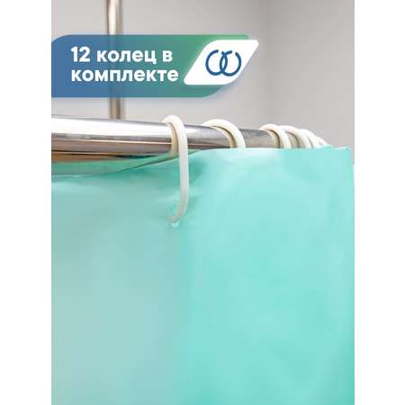 Штора для ванной полиэтиленовая VILINA 180х180 см зеленая