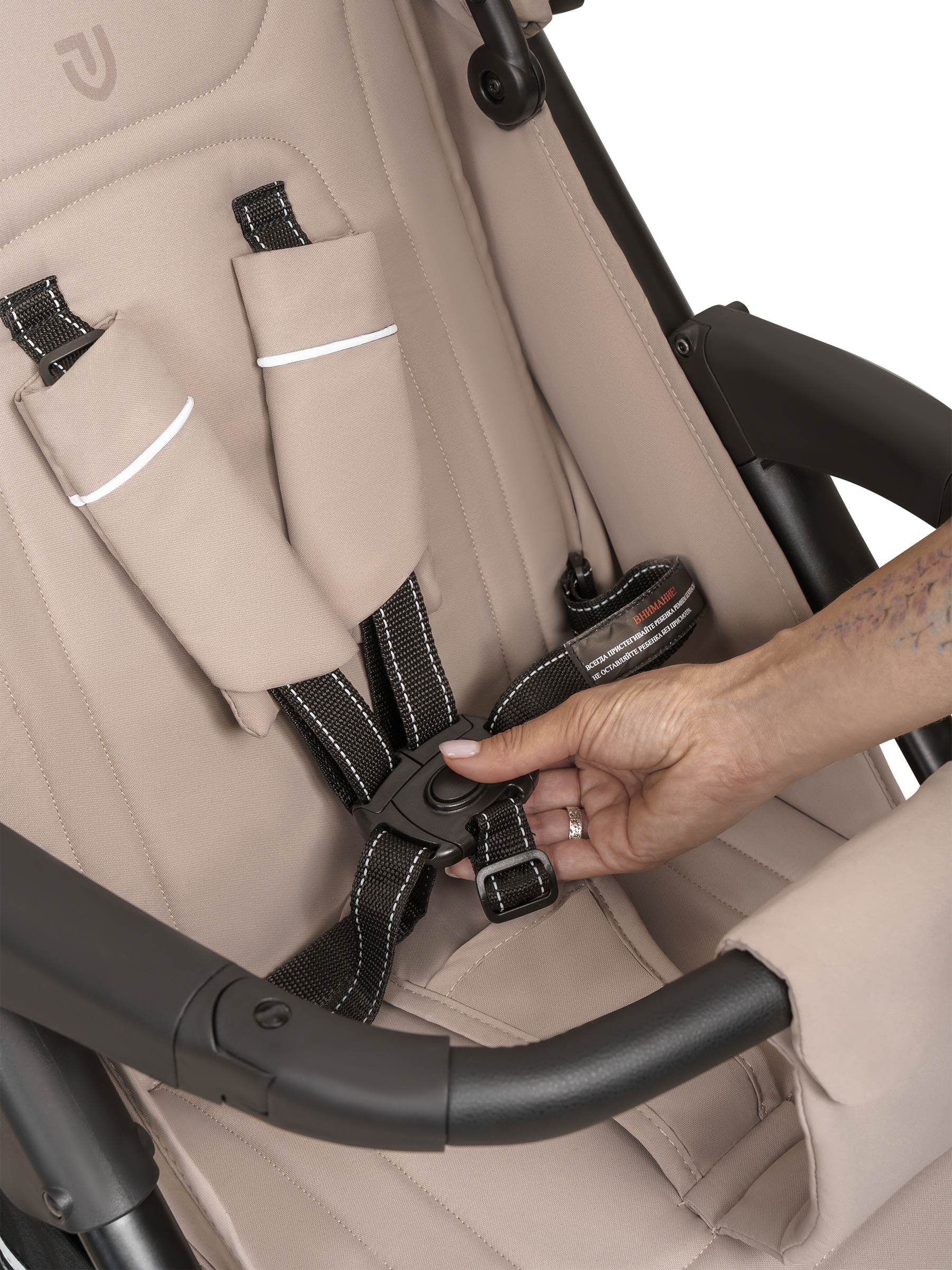 Коляска прогулочная JOVOLA Selena SL, всесезонная бежевый - фото 41