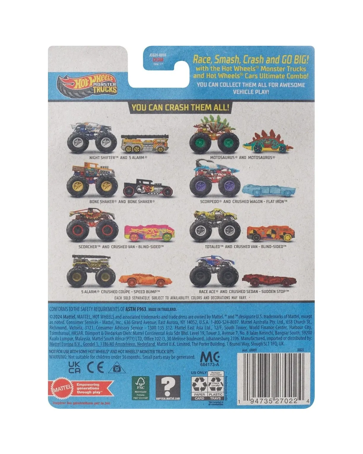 Внедорожник Hot Wheels 1:64 JCG31 - фото 2
