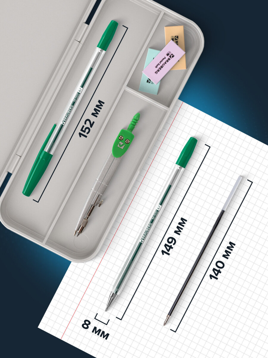 Ручка шариковая Brauberg 10 шт. - фото 4