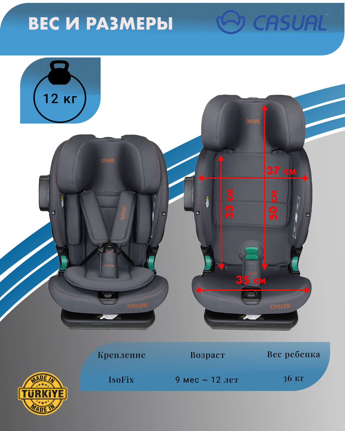 Автокресло Casual Goldfix Pro Isofix 1/2/3 (9-36 кг) - фото 10