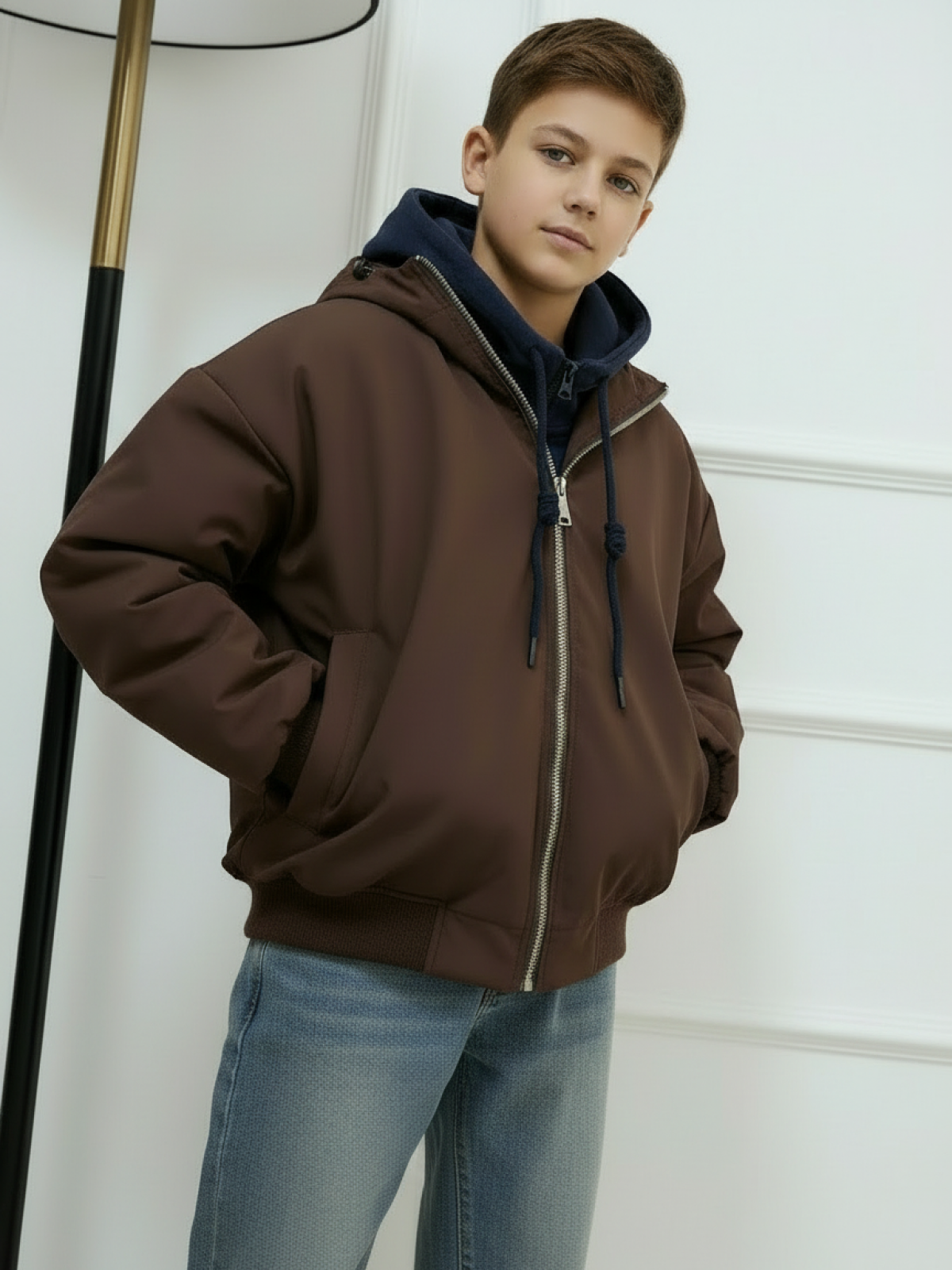 Куртка MIRANAM БомберДдяМальчикаКоричн - фото 1