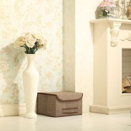 Коробка для хранения CASY HOME с крышкой бежевый ВО-042
