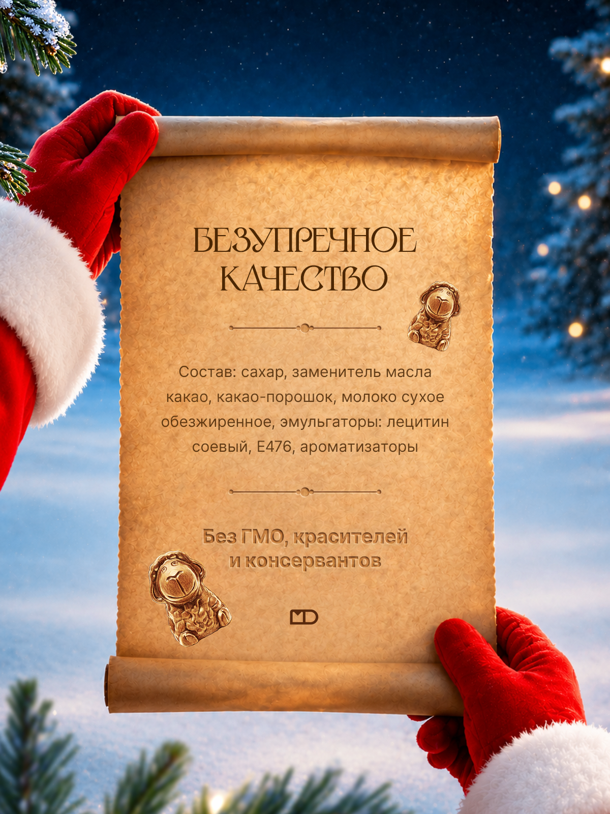 Шоколадная фигурка Овечка Монетный двор подарочный набор шоко фигурок Символ года 3 шт - фото 6