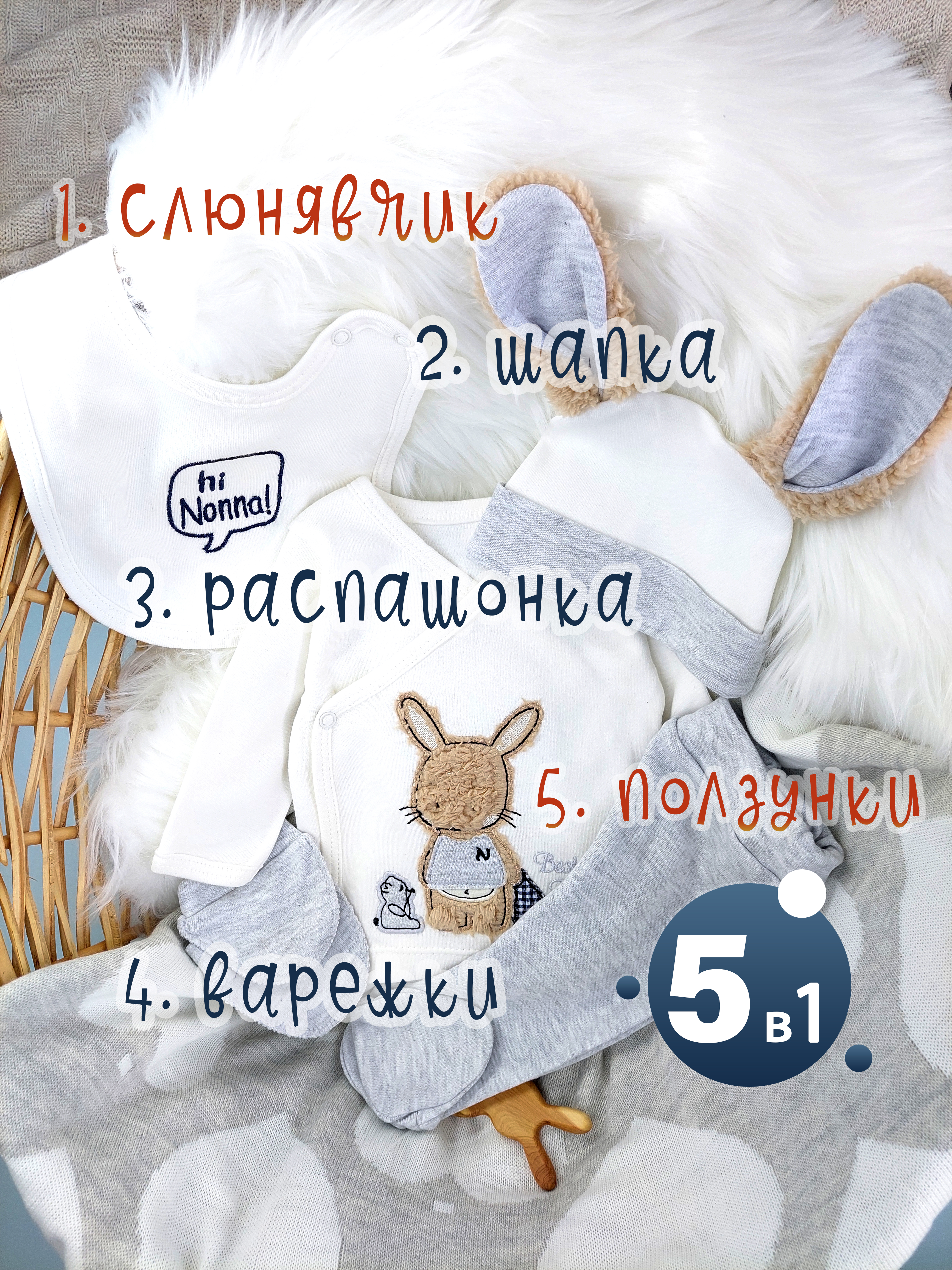 Комплект на выписку Nonna Baby KDT-DM-GRM-3 - фото 2