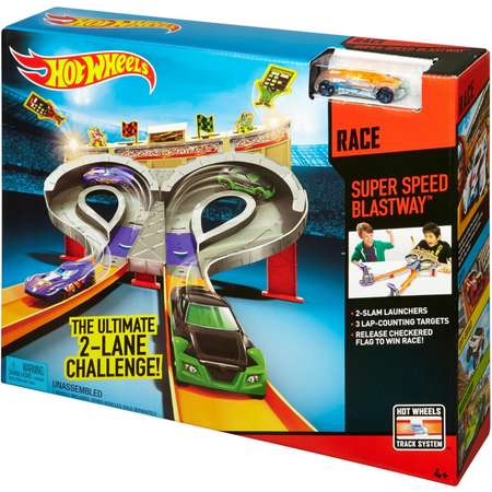 Трек Hot Wheels Супер гонка с пусковой установкой