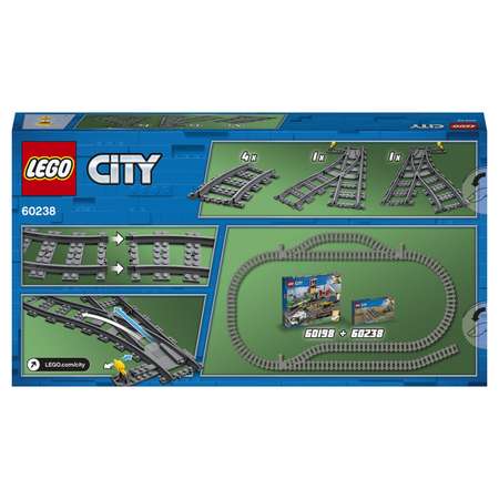 Конструктор LEGO City Trains Железнодорожные стрелки блочный