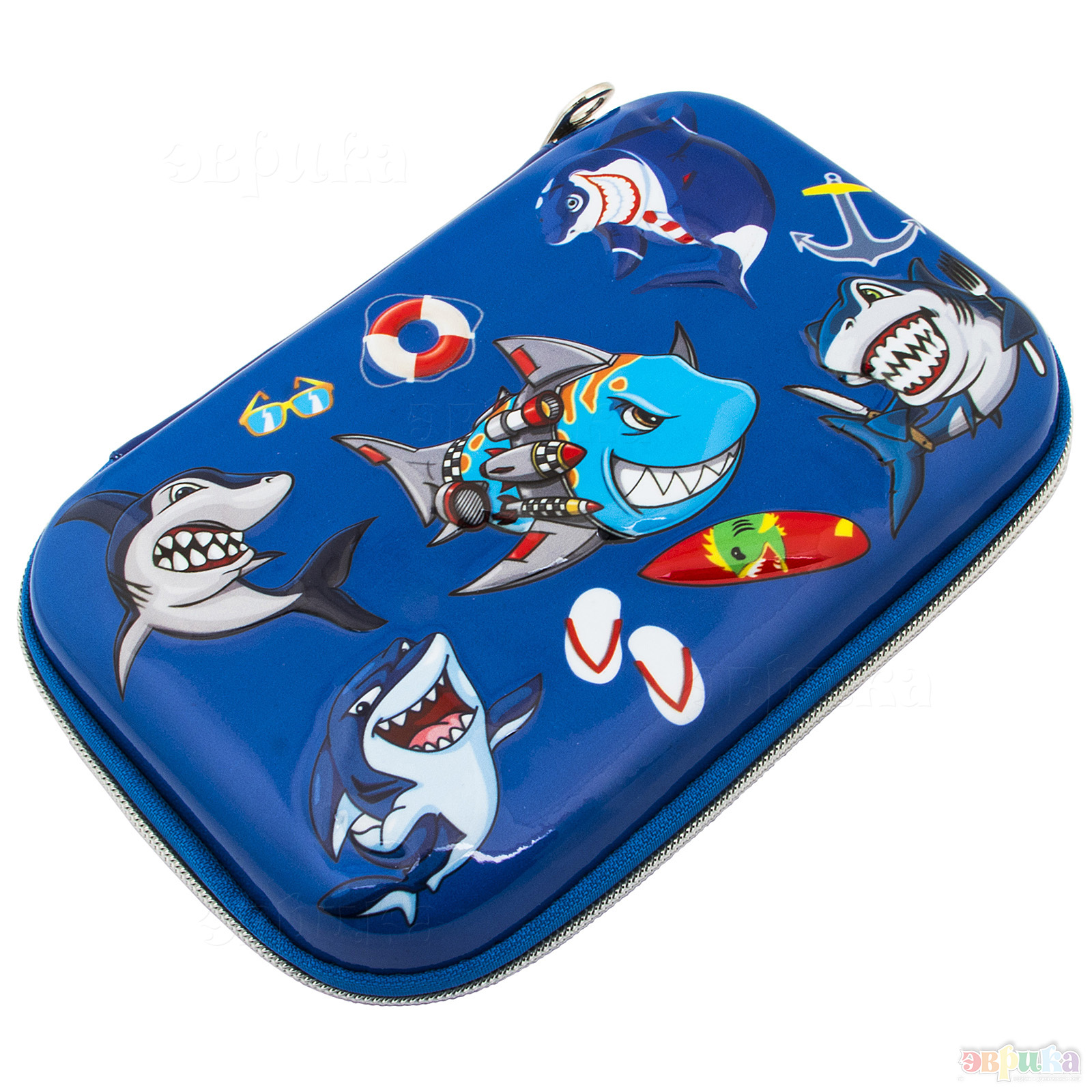 Пенал книжка ЭВРИКА Морской волк синий - фото 1