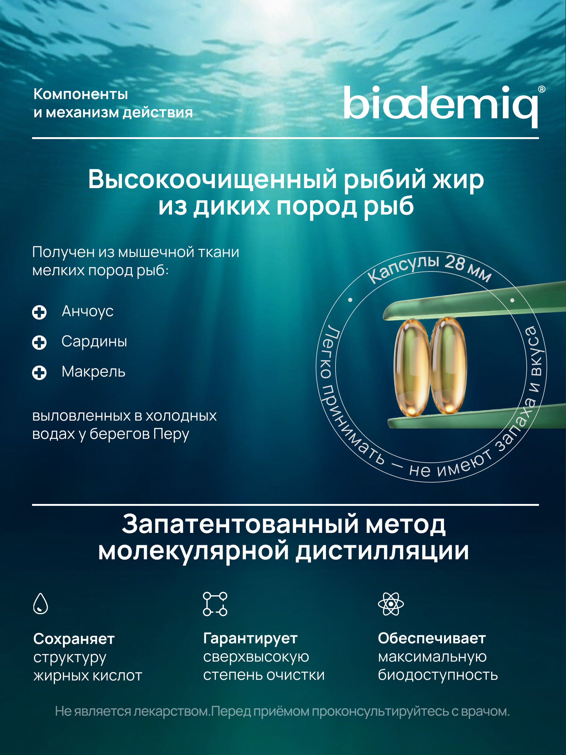 Омега-3 рыбный жир biodemiq ПНЖК, ЭПК 550 мг, ДГК 456 мг - фото 2
