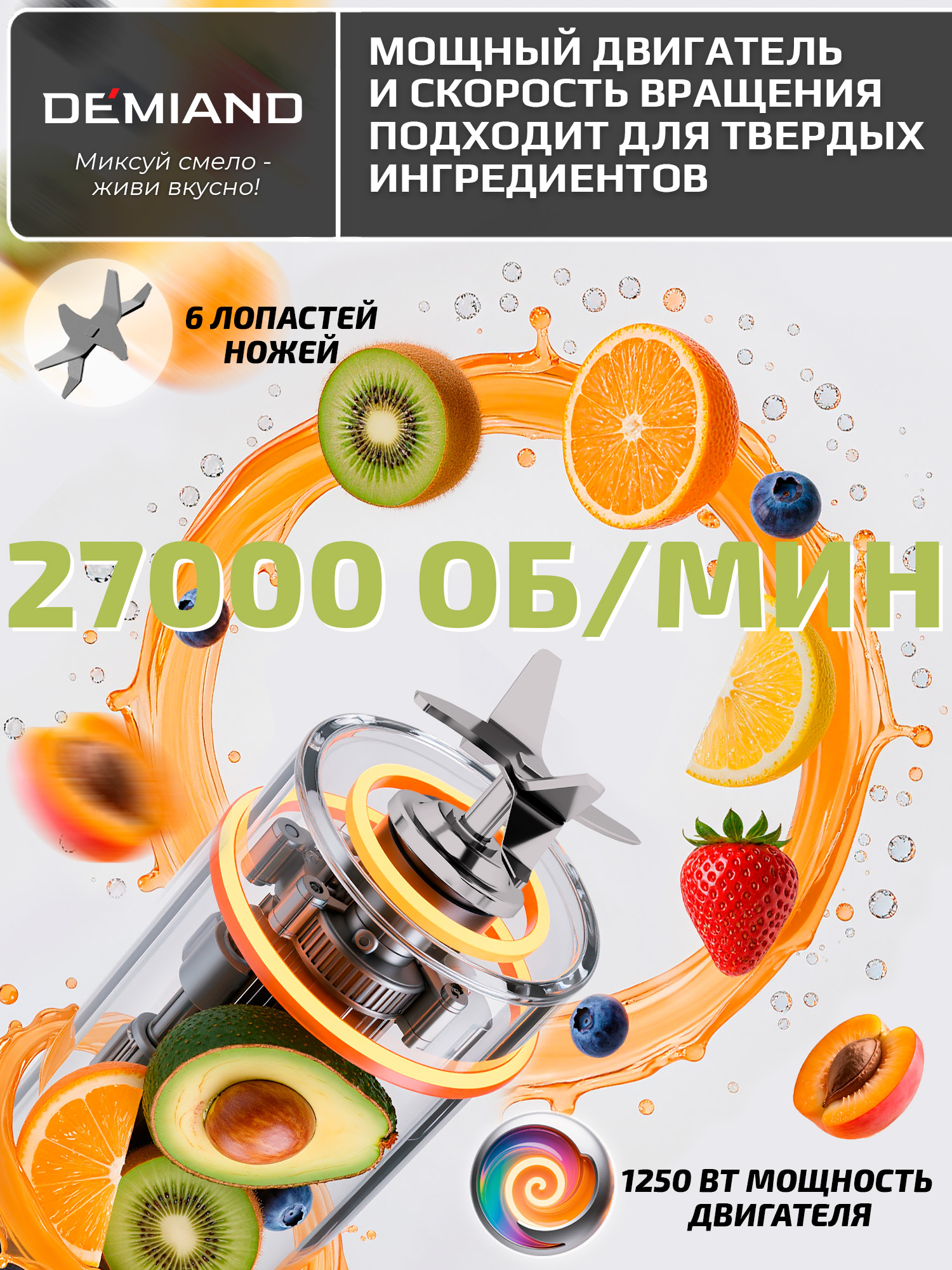 Блендер-суповарка DeMixi 7 в 1 DEMIAND с технологией измельчения XBlade Ultra - фото 23