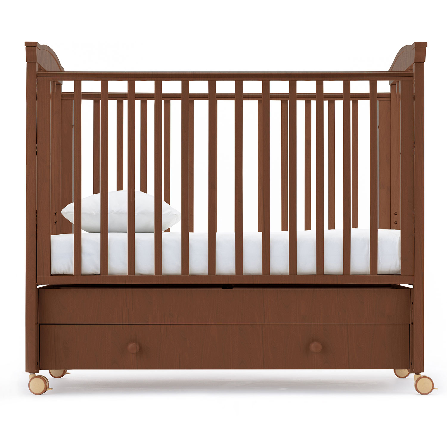 Детская кроватка Nuovita, продольный маятник (темный орех) - фото 15
