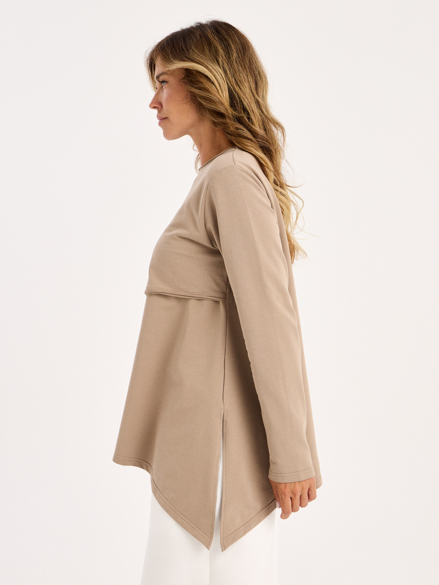 Лонгслив для беременных и кормящих Proud Mom ЛОГР-0500-беж - фото 8