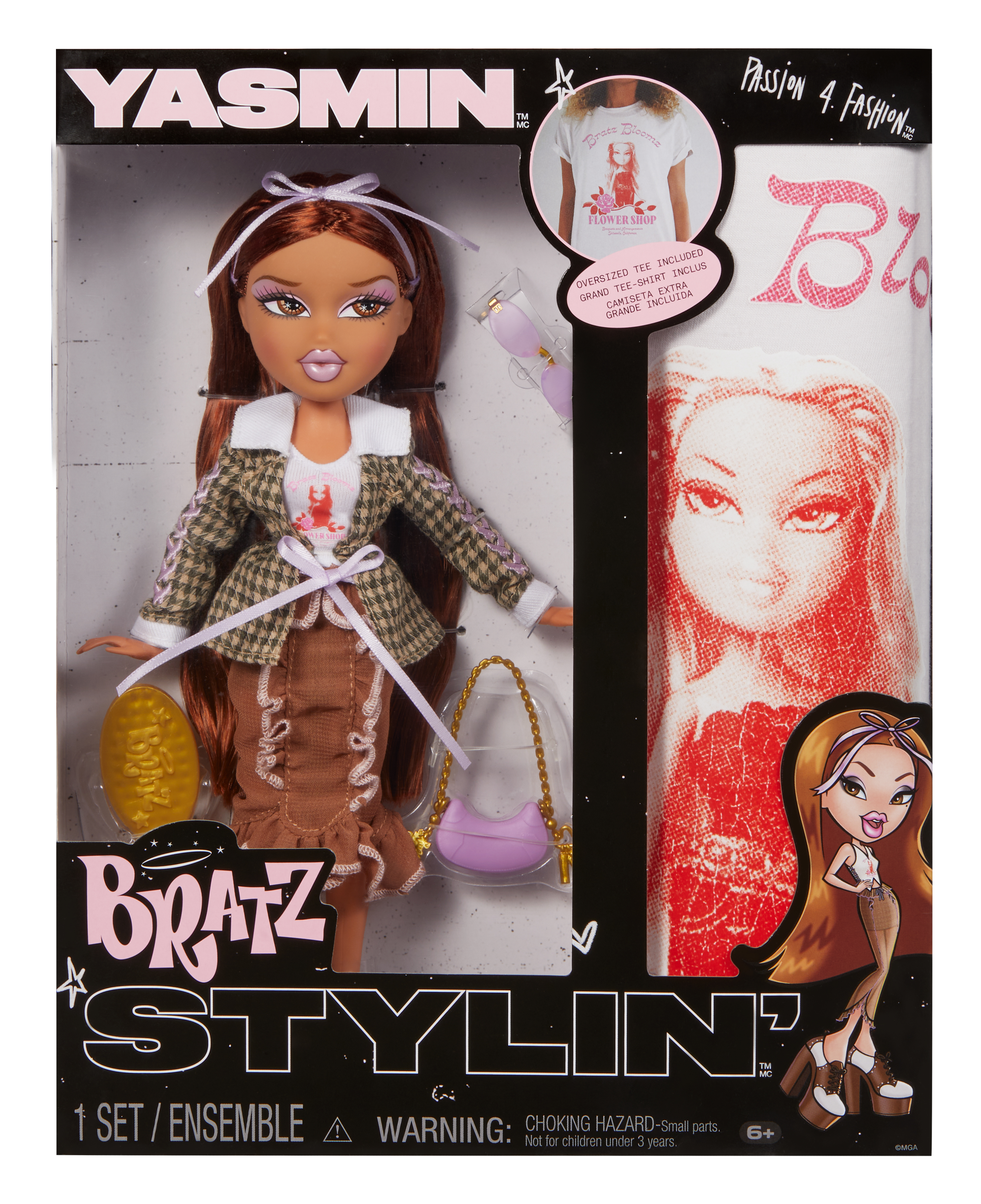 Изображение товара Кукла модельная Bratz Ясмин Stylin' с футболкой Изображение товара Кукла модельная Bratz Ясмин Stylin' с футболкой