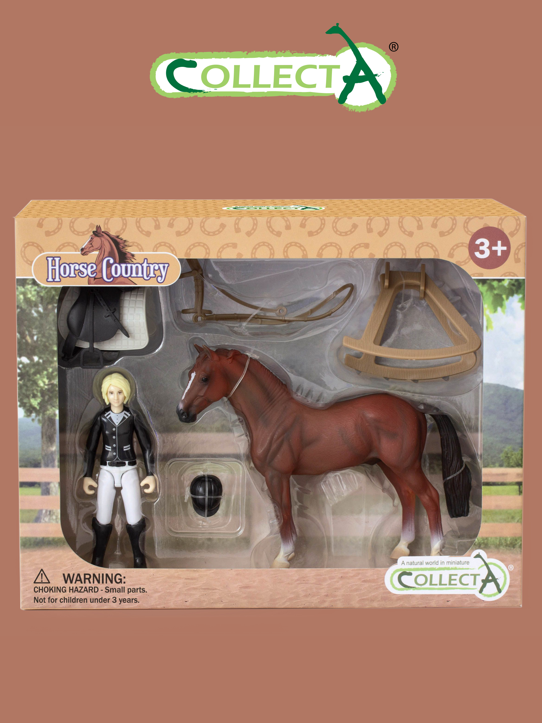 Изображение товара Игровой набор Collecta Женщина-жокей с лошадью и аксессуарами для развития творчества Изображение товара Игровой набор Collecta Женщина-жокей с лошадью и аксессуарами для развития творчества