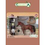 Игровой набор Collecta Женщина жокей с лошадью+аксесс