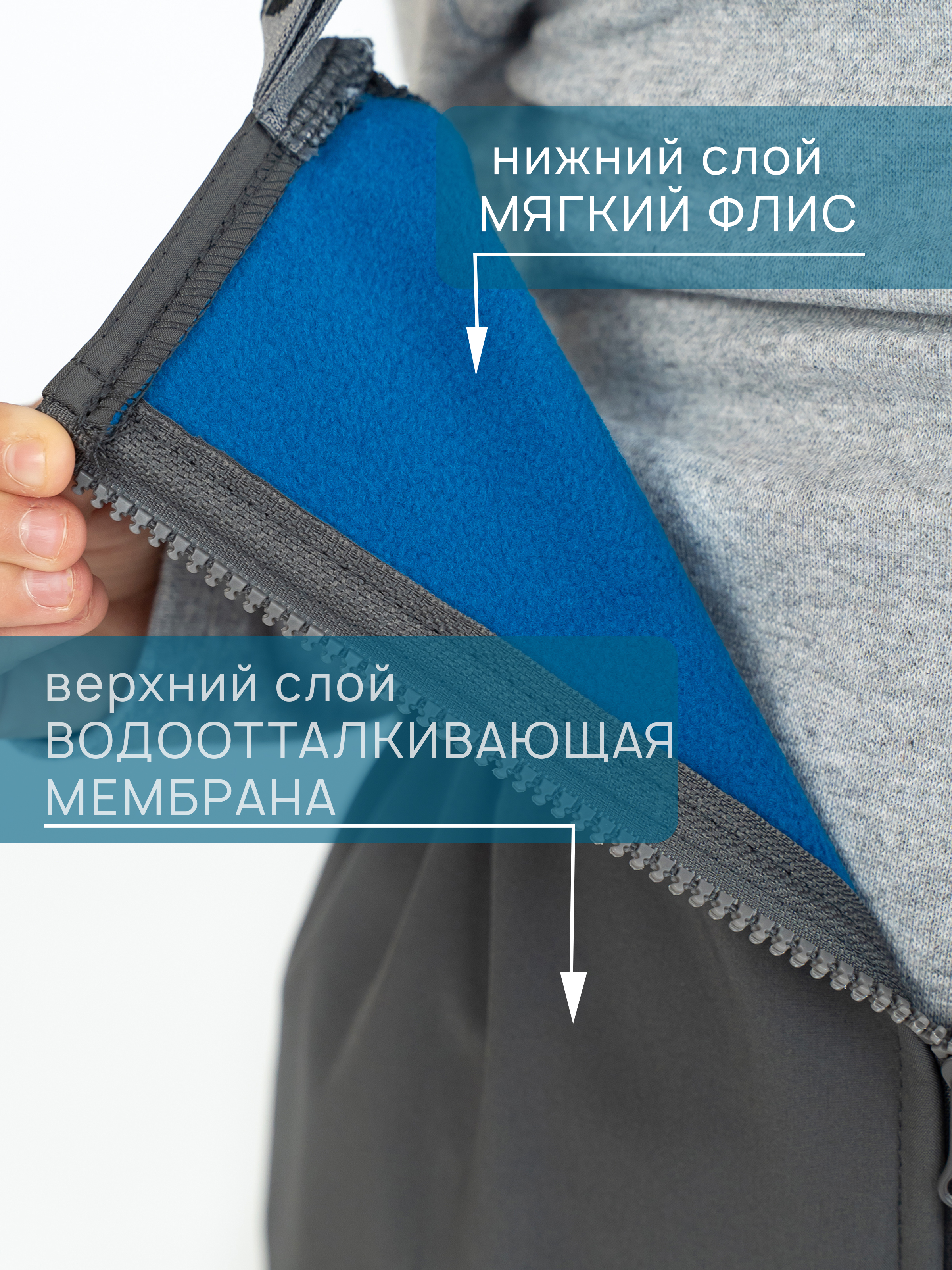 Полукомбинезон Arctic kids 60-021 серый - фото 4