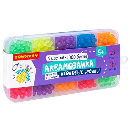 Аквамозаика Bondibon 1000 бусин 6 цветов