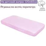 Простынь на резинке Lemony kids Stars Розовый 120х60 поплин