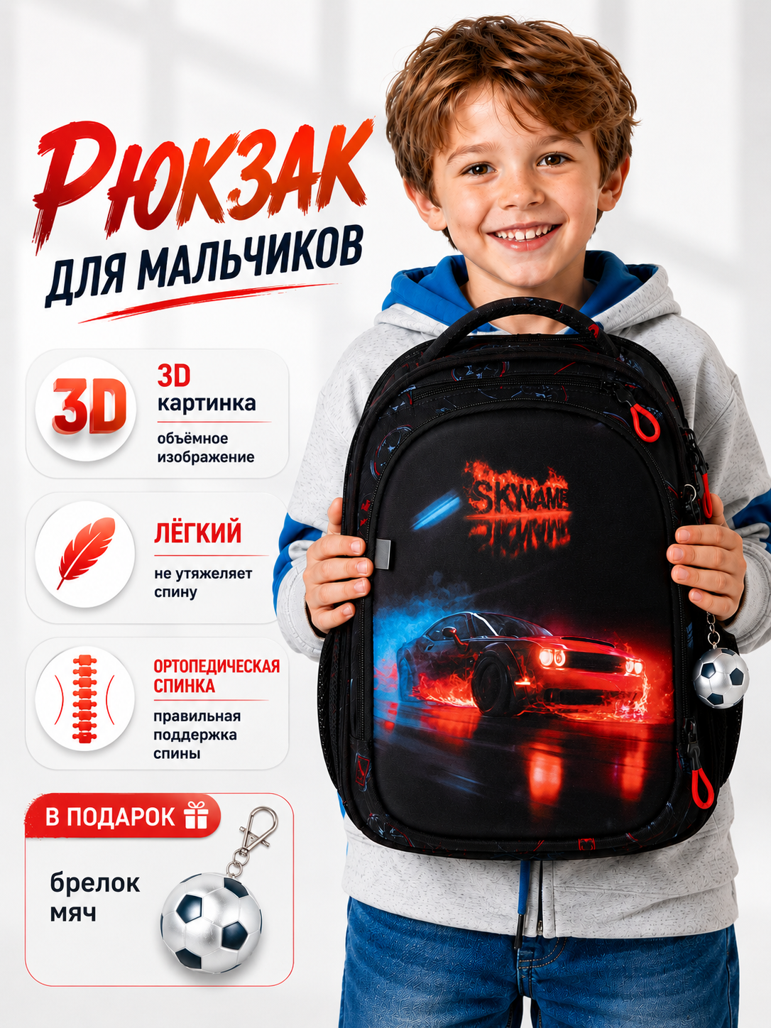 Рюкзак SkyName для мальчика 8 в 1 - фото 2